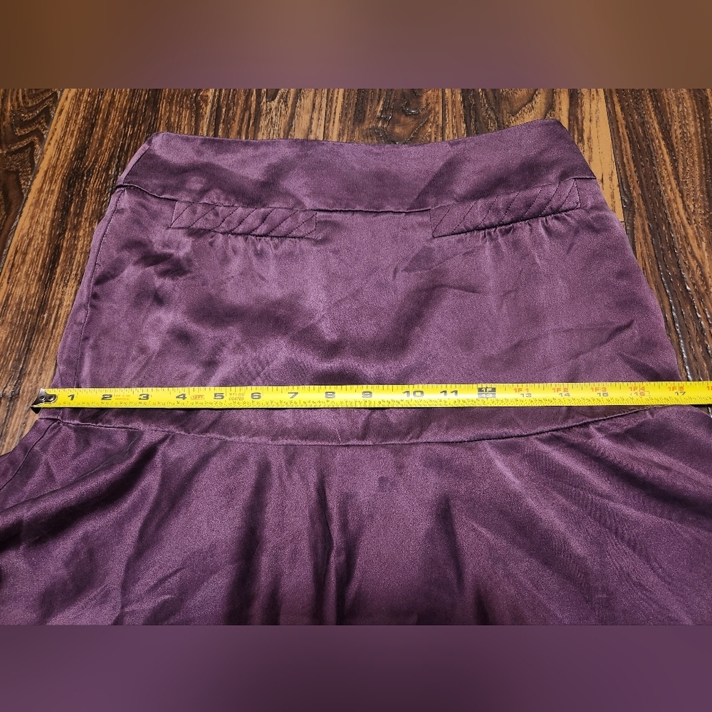 ayc By Joshua Faulk 100% Silk Purple Tiered Skirt Sz 6 EUC - Picture 10 of 13